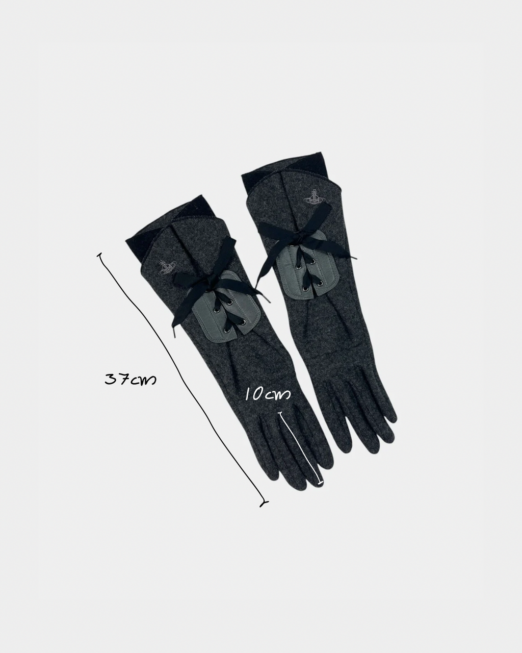 Vivienne Westwood Felt Lace-up Bow Gloves