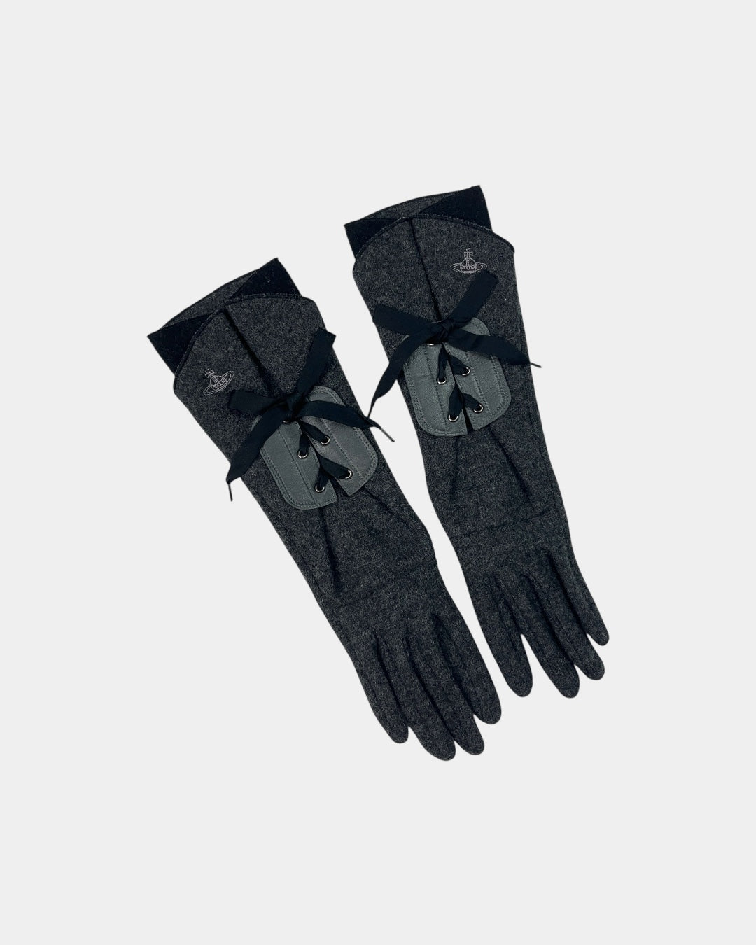 Vivienne Westwood Felt Lace-up Bow Gloves