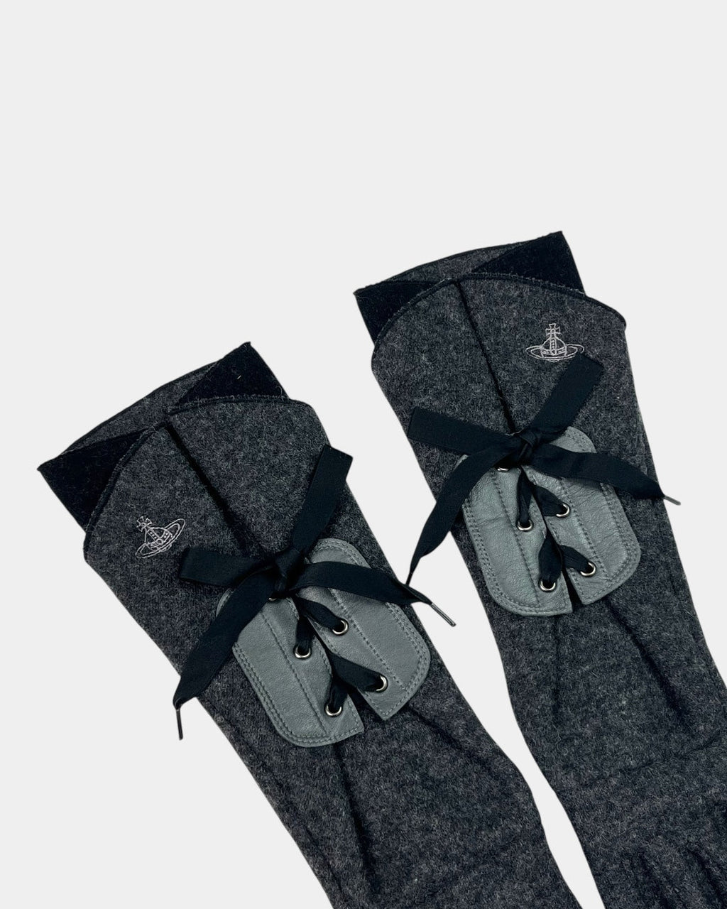 Vivienne Westwood Felt Lace-up Bow Gloves