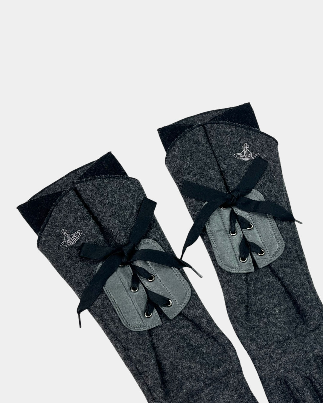 Vivienne Westwood Felt Lace-up Bow Gloves