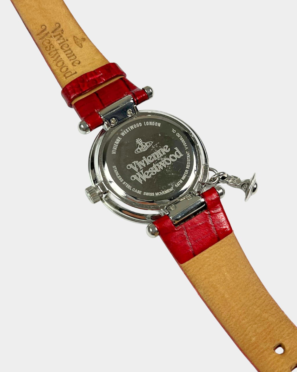 Vivienne Westwood Red Leather Strap Quartz Watch